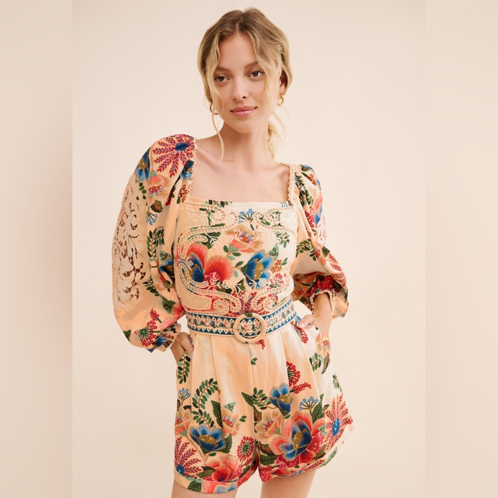 FARM Rio Delicate Garden Romper Size Small